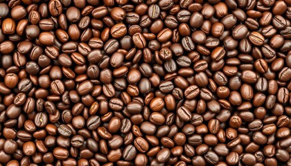 Obraz premium Intricate, geometric arrangement of roasted coffee beans, texture, plant