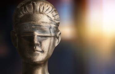 Femida statue in a lawyer's office for legal consulting.