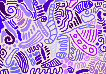 Hand drawn colorful lines flat