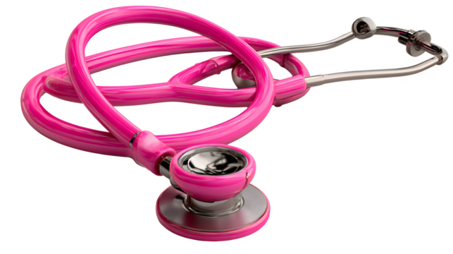 Pink Stethoscope isolated on transparent background