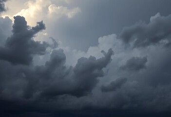 Obraz premium Dark, stormy cloudscape with dramatic lighting and texture, cloudscape, dramatic lighting