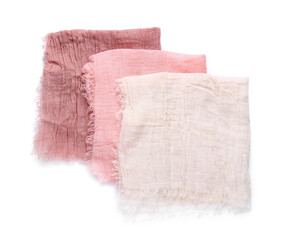 Different clean napkins isolated on white background