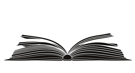 Fototapeta premium High-quality vector illustration of an open book with pages fanned out, perfect for educational designs, websites, or print projects. Download this clean, crisp PNG for your next project and add a