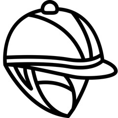 horse rider hat outline icon vector