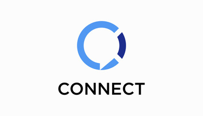 logo design connection simple icon vector illustration. Modern Networking Logo Design Vector.