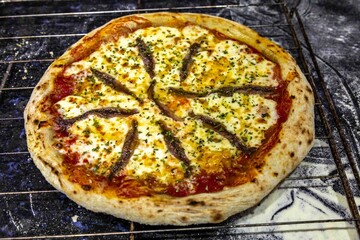 An authentic Brazilian anchovy pizza, the best pizza in the world