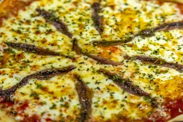 An authentic Brazilian anchovy pizza, the best pizza in the world