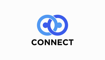 logo design connection simple icon vector illustration. Modern Networking Logo Design Vector.