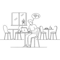 Working Remotely at a Cozy Cafe Free Wifi and Coffee