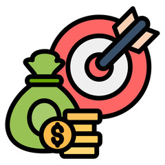 Financial Goals Icon Element For Design