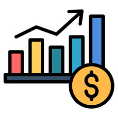 Financial Growth Icon Element For Design