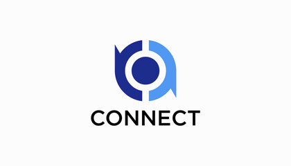logo design connection simple icon vector illustration. Modern Networking Logo Design Vector.