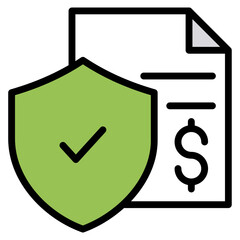 Insurance Policy Icon Element For Design
