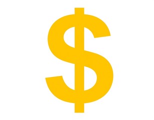 Solid gold dollar sign