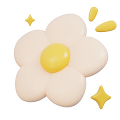 Cartoon daisy bathed in soft light