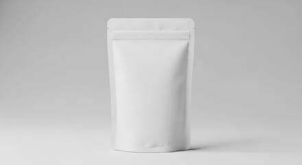 Blank white stand-up pouch, ready for custom design and branding.
