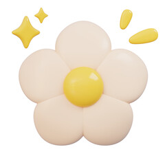 Flower with radiating sparkle effects