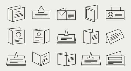 Simple line art icons depicting various ice cream cones, scoops, and desserts, including one location pin.