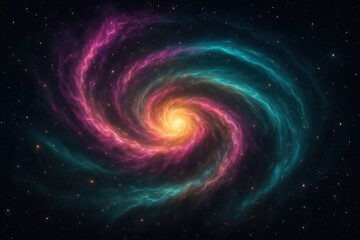 Vibrant cosmic nebula swirling across deep space with luminous stardust and radiant auroras forming an ethereal galaxy tapestry under an infinite starry night sky