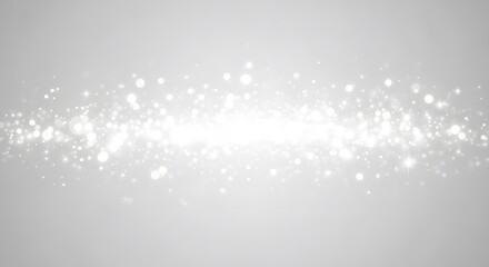 Ethereal Dance of Light A minimalist composition featuring luminous white particles suspended against a pristine, near-white background, creating a soft, shimmering effect and abstract, otherworldly