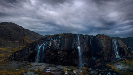 Waterfalls in the Andes Mountains of Bolivia