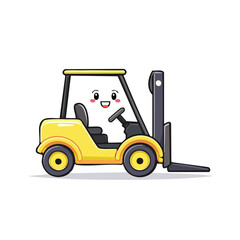 Fototapeta premium Forklift lifting cargo boxes in warehouse for industrial transportation and storage