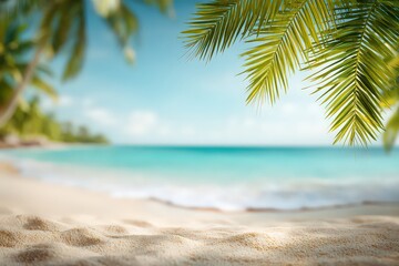 Tropical Beach Scene With Sandy Foreground