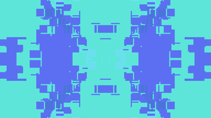 Abstract kaleidoscope symmetrical digital artwork, forming a kaleidoscopic geometric tunnel with pixelated depth and futuristic vibes