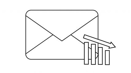 sketch of envelope icon and down graph icon - Powered by Adobe