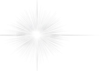 Naklejka premium Ethereal Radiance A Central Burst of Brilliant White Light on Pure Canvas, Casting Translucent Greyish-White Rays in a Delicate Starburst Pattern, Evoking a Sense of Crisp, Uncluttered Illumination.