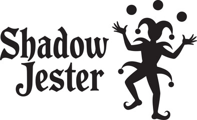 Shadow Jester Vector Illustration Design Acrobat Silhouette Juggling Halloween