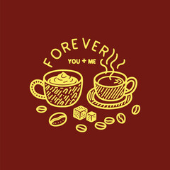 Hand Drawn Coffee Pattern for shop Design 