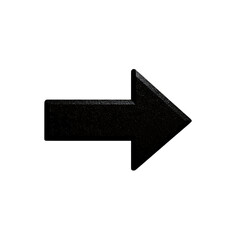 Fototapeta premium Black 3d arrow pointing to the right, isolated on transparent background.