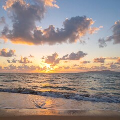 Sunrise over a tranquil beach