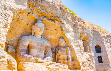 Giant Buddha statue at the Yungang Grottoes in Datong, Shanxi