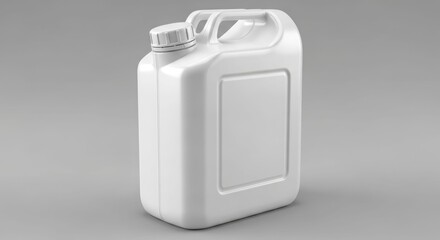 A white plastic container with a handle and a screw-on cap, isolated on a grey background.