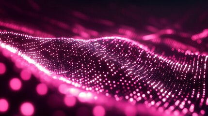 A dynamic display of undulating pink dots, creating a captivating abstract design.