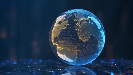 earth globe on blue background - Powered by Adobe