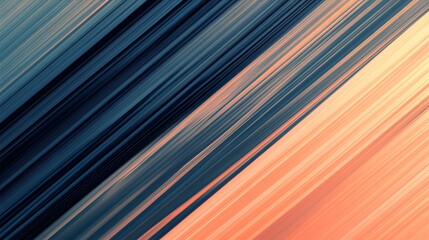 A dynamic diagonal composition featuring a blend of deep navy and warm peach hues, creating a striking visual effect with diagonal, striped patterns.