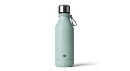 Water Bottle with Carry Loop, Isolated on White Background
