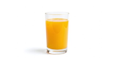 Orange Juice in Glass, Isolated on White Background