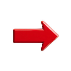 Red arrow pointing to the right isolated on transparent background.