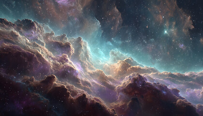 Obraz premium colorful nebula cosmic space galaxy background