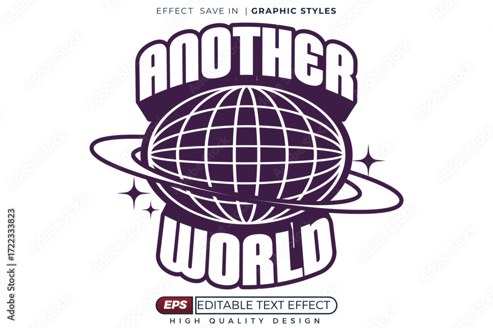 Poster y2k another world editable 3d text effect template