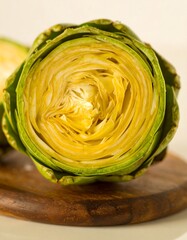 Obraz premium Fresh artichoke heart close-up