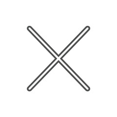 Obraz premium Minimal X Icon Thin Line Style No Shadow Centered on Transparent Background