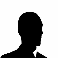 Silhouette of a man in a suit looking to the right
