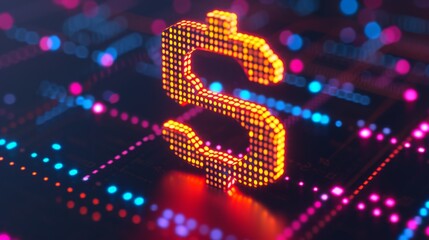 High-tech digital display featuring a lit number 3 symbolizing modern technology and innovation