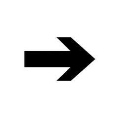 Black right arrow isolated on transparent background.