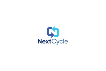 Letter N minimal creative recycling logo 